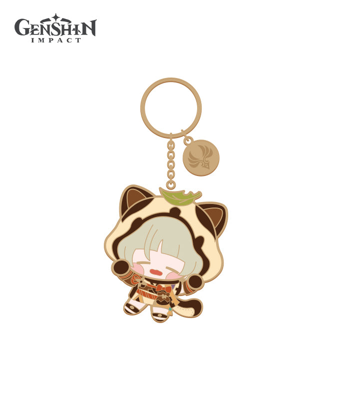 Genshin Impact Chibi Character Metal Keychain Accessories