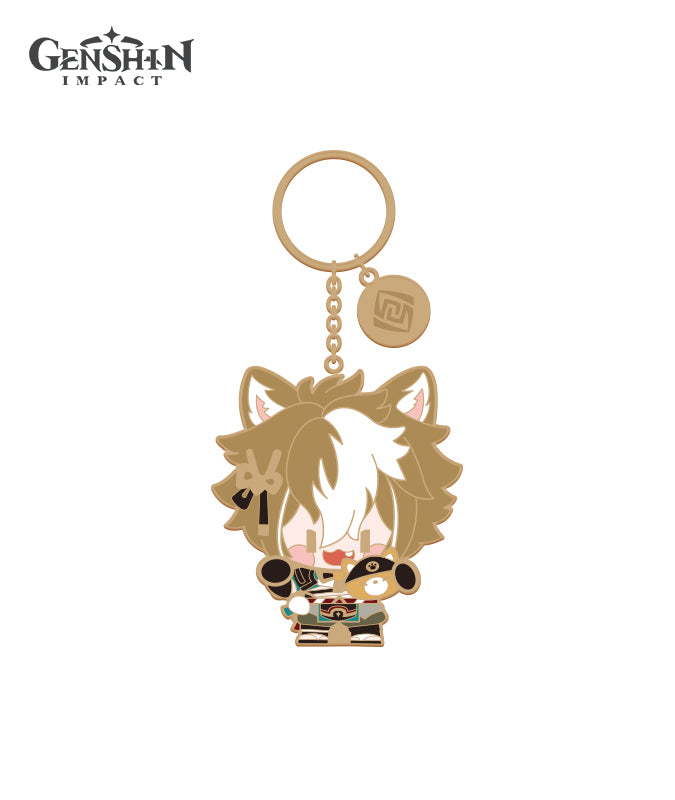 Genshin Impact Chibi Character Metal Keychain Accessories