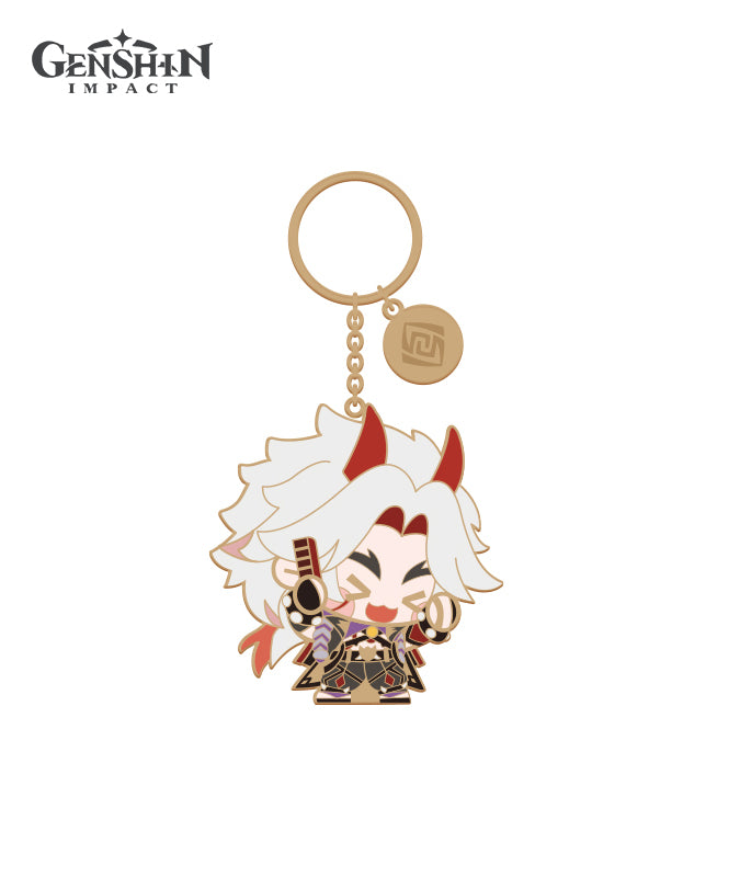 Genshin Impact Chibi Character Metal Keychain Accessories
