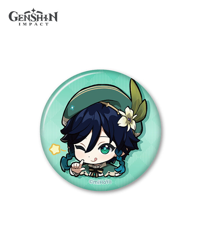 Genshin Impact Chibi Expression Sticker Badge