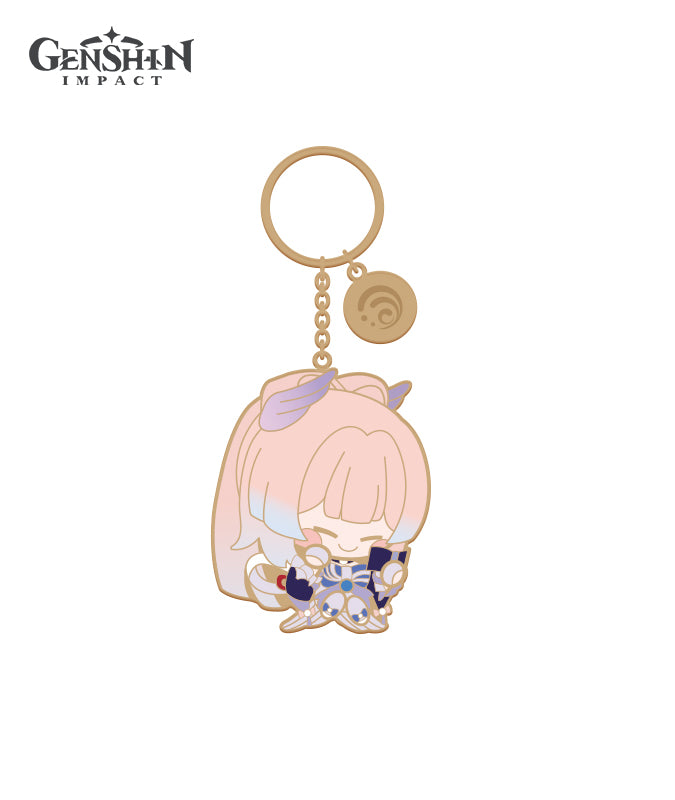 Genshin Impact Chibi Character Metal Keychain Accessories