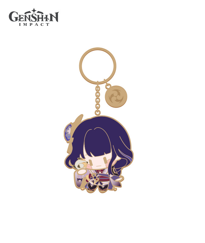 Genshin Impact Chibi Character Metal Keychain Accessories