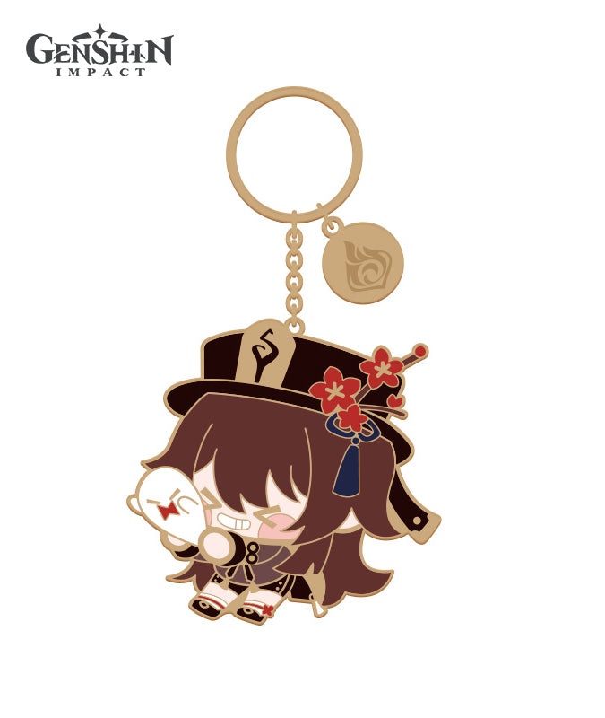Genshin Impact Chibi Character Metal Keychain Accessories