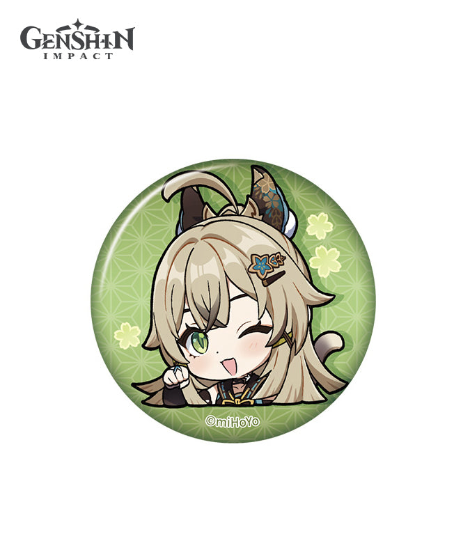 Genshin Impact Chibi Expression Sticker Badge