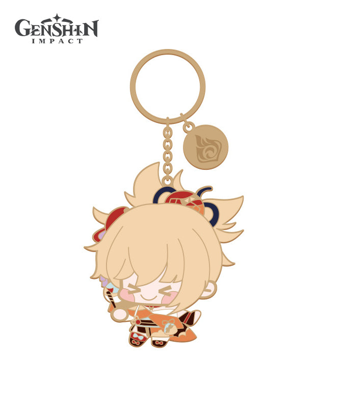 Genshin Impact Chibi Character Metal Keychain Accessories
