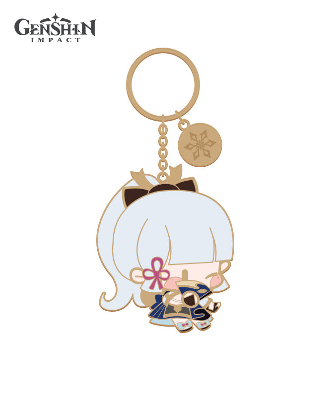Genshin Impact Chibi Character Metal Keychain Accessories