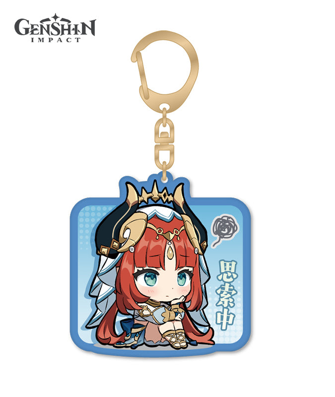 Genshin Impact Sumeru Chibi Character Expression Sticker Keychain