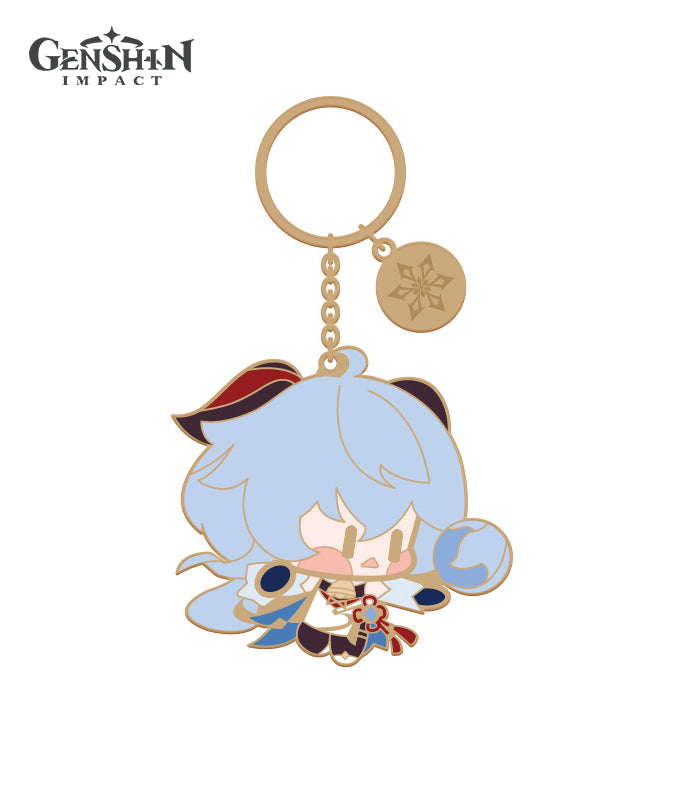 Genshin Impact Chibi Character Metal Keychain Accessories