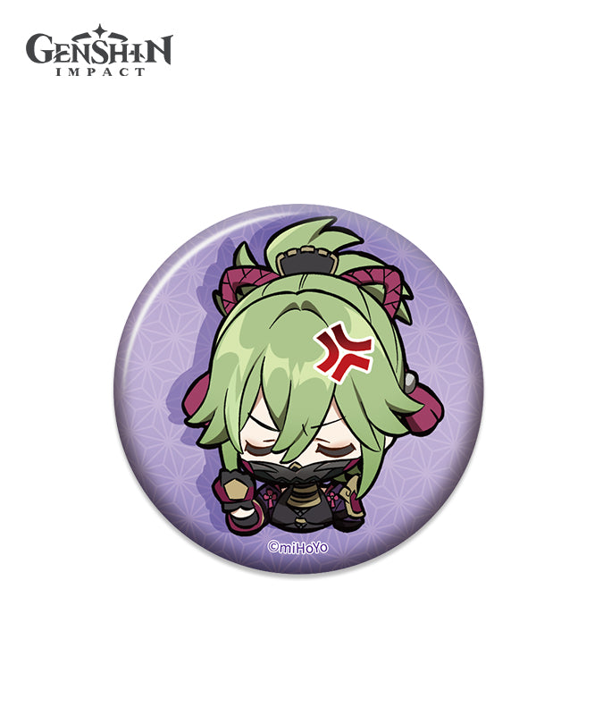Genshin Impact Chibi Expression Sticker Badge
