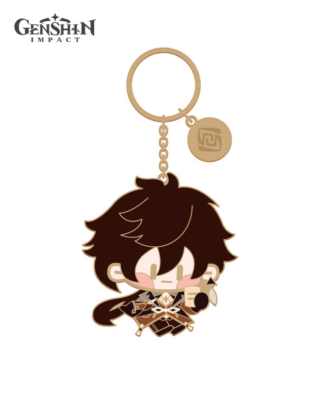 Genshin Impact Chibi Character Metal Keychain Accessories