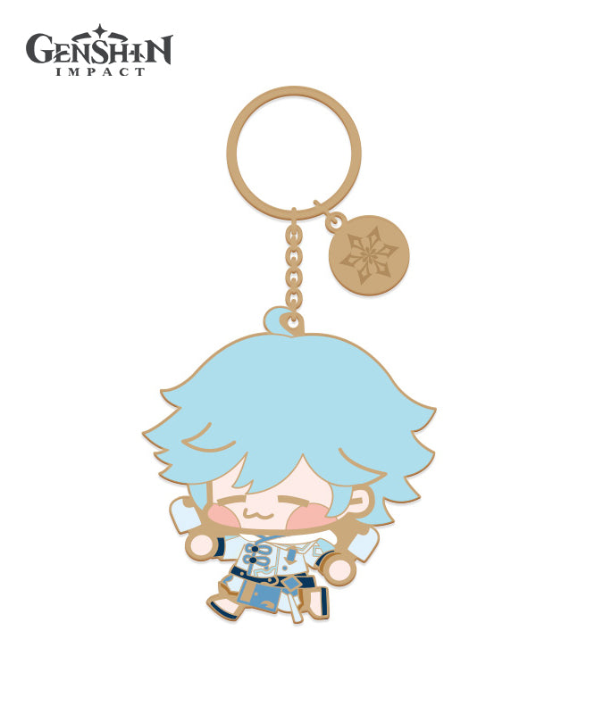Genshin Impact Chibi Character Metal Keychain Accessories