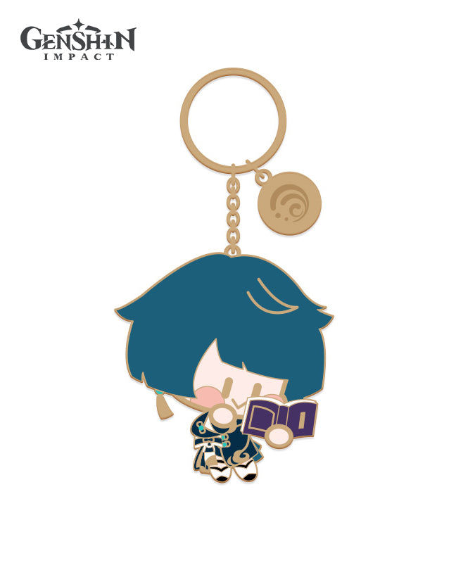Genshin Impact Chibi Character Metal Keychain Accessories