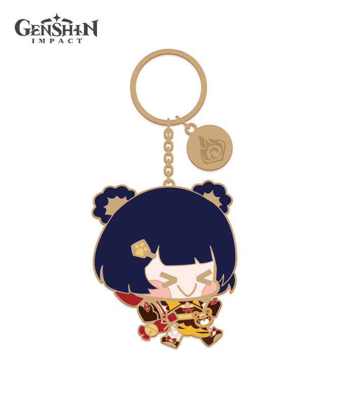 Genshin Impact Chibi Character Metal Keychain Accessories