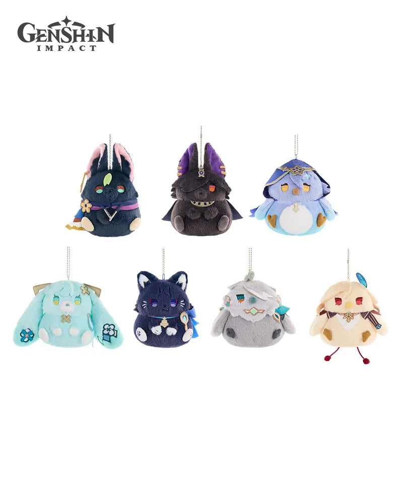 [Official Merch] Genshin Sumeru Chibi Animal Onigiri Plush Keychains - Wanderer & Kaveh