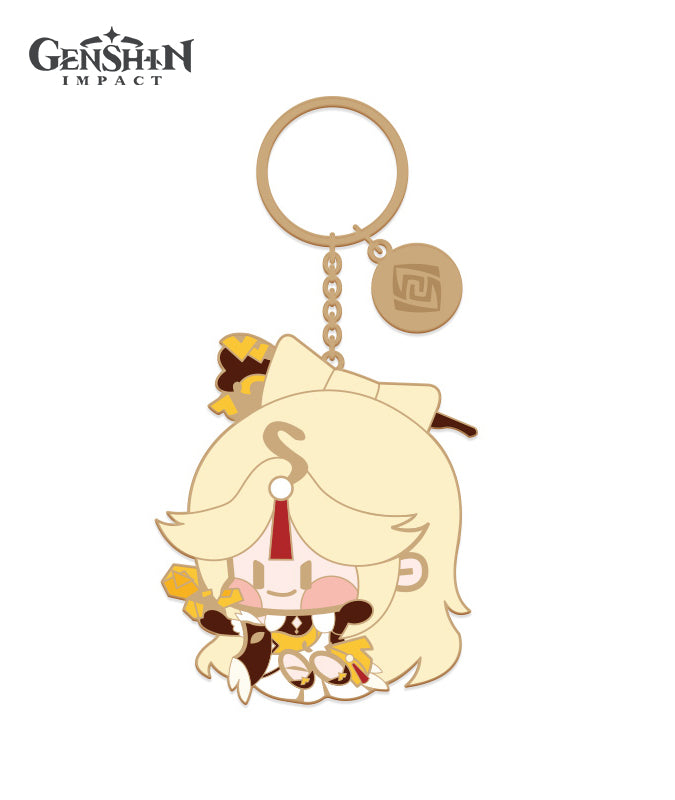 Genshin Impact Chibi Character Metal Keychain Accessories