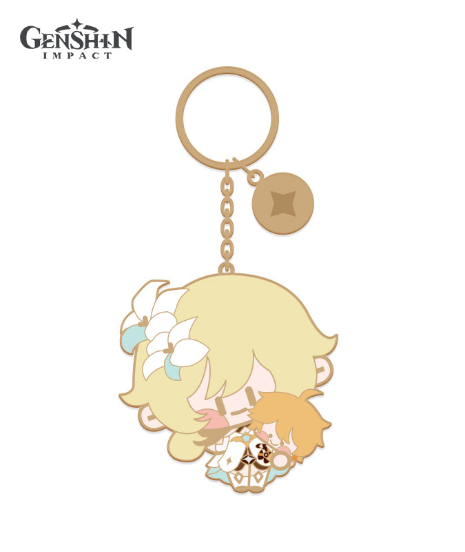 Genshin Impact Chibi Character Metal Keychain Accessories