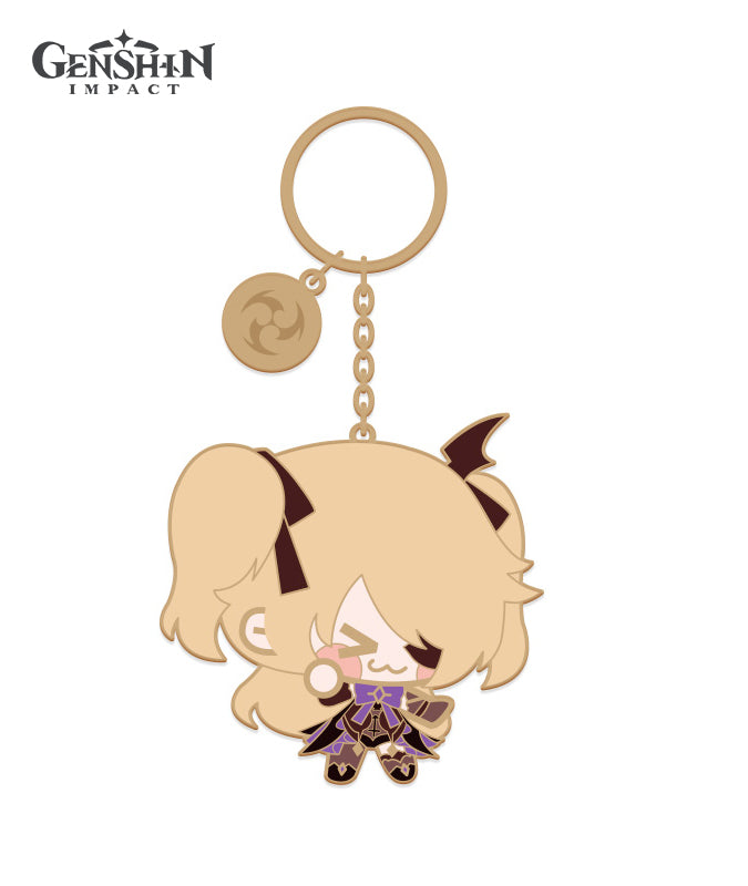 Genshin Impact Chibi Character Metal Keychain Accessories