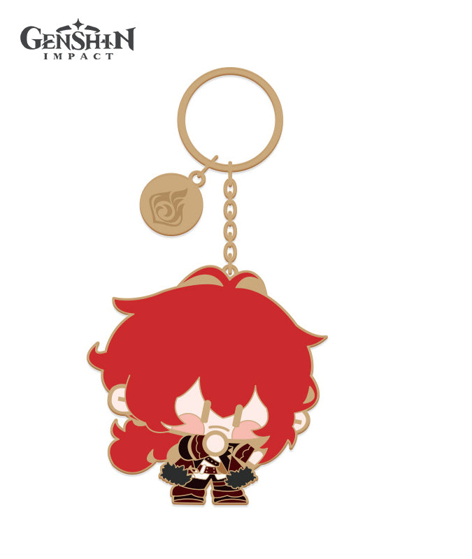 Genshin Impact Chibi Character Metal Keychain Accessories