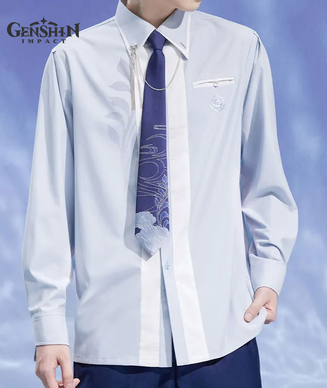 [Official Merch] Genshin Impact Kamisato Ayato Themed Impression Shirt with Tie