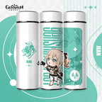 Genshin Impact Cute Chibi Water Bottles Temperature Display 500ml