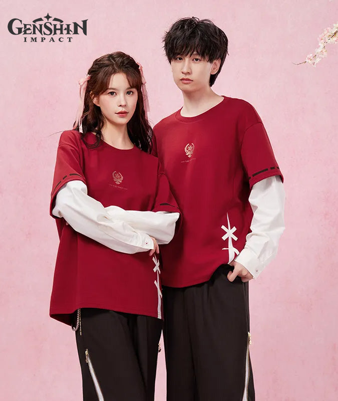 [Official Merchandise] Yae Miko Impression Clothing Long Sleeve T-Shirt with Patchwork