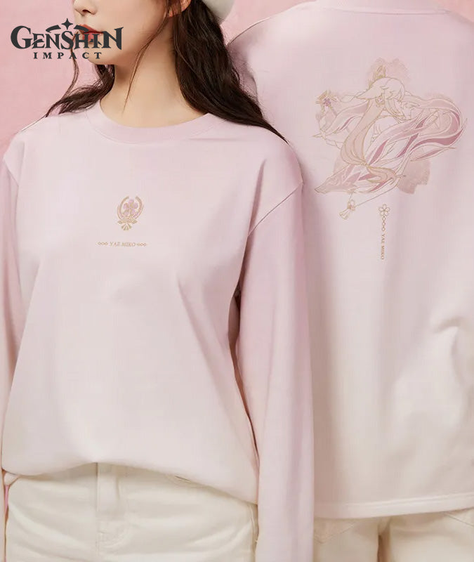 [Official Merchandise] Yae Miko Impression Clothing Long Sleeve T-Shirt Pink Gradient