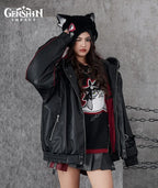 [Official Merchandise] Genshin Impact Wriothesley Impression Clothing Quilted PU Hooded Jacket Coat
