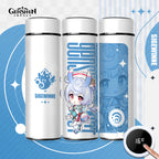 Genshin Impact Cute Chibi Water Bottles Temperature Display 500ml