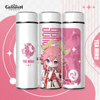 Genshin Impact Cute Chibi Water Bottles Temperature Display 500ml