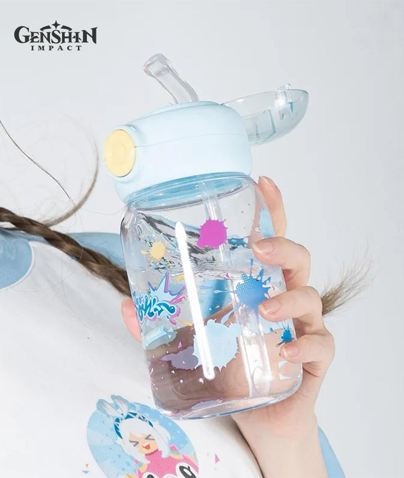 Genshin Impact Flames and Mountains Mualani Water Bottle with Straw