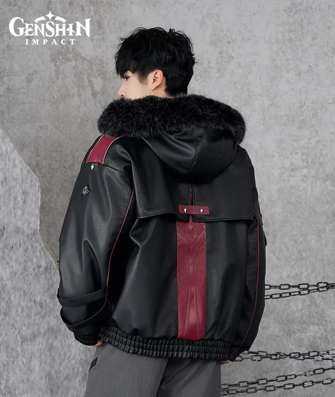 [Official Merchandise] Genshin Impact Wriothesley Impression Clothing Quilted PU Hooded Jacket Coat
