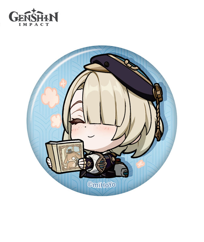 Genshin Impact Fontaine Chibi Character Expression Sticker Badge
