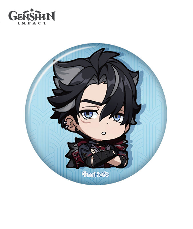 Genshin Impact Fontaine Chibi Character Expression Sticker Badge