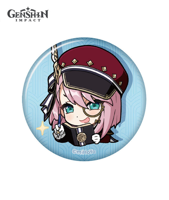 Genshin Impact Fontaine Chibi Character Expression Sticker Badge