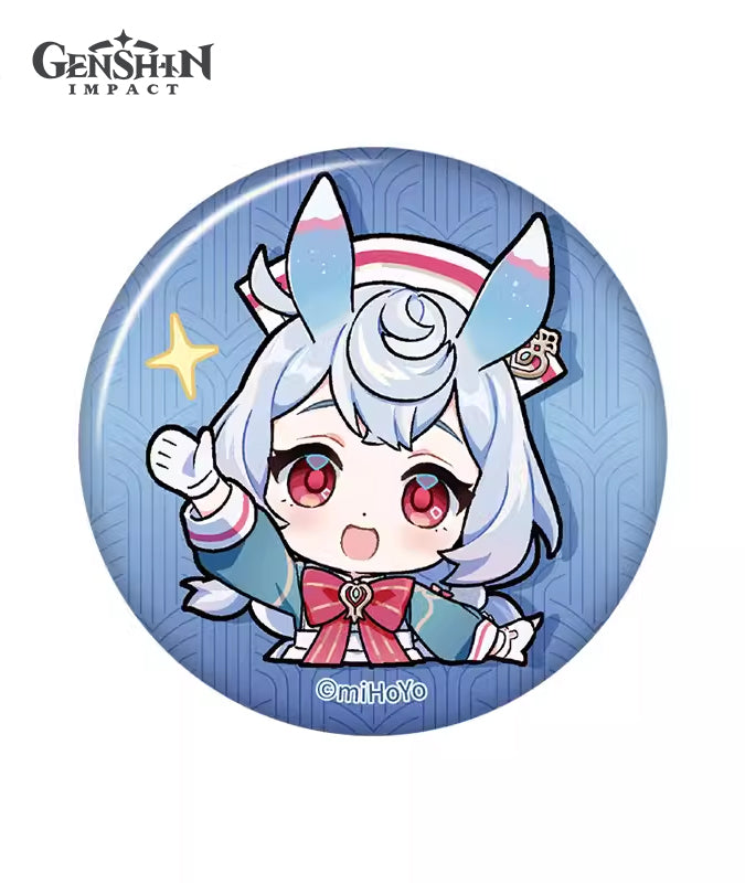 Genshin Impact Fontaine Chibi Character Expression Sticker Badge