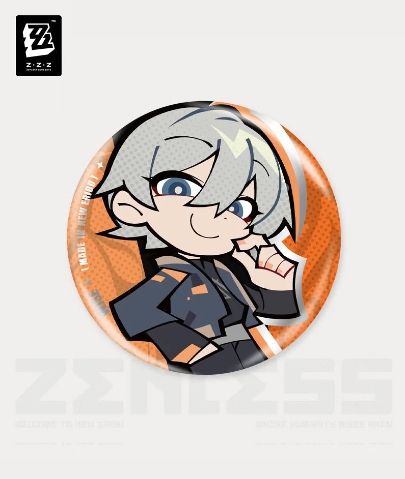 [Official Merchandise] Zenless Zone Zero New Eridu Series Belle & Wise Chibi Tinplate Badge