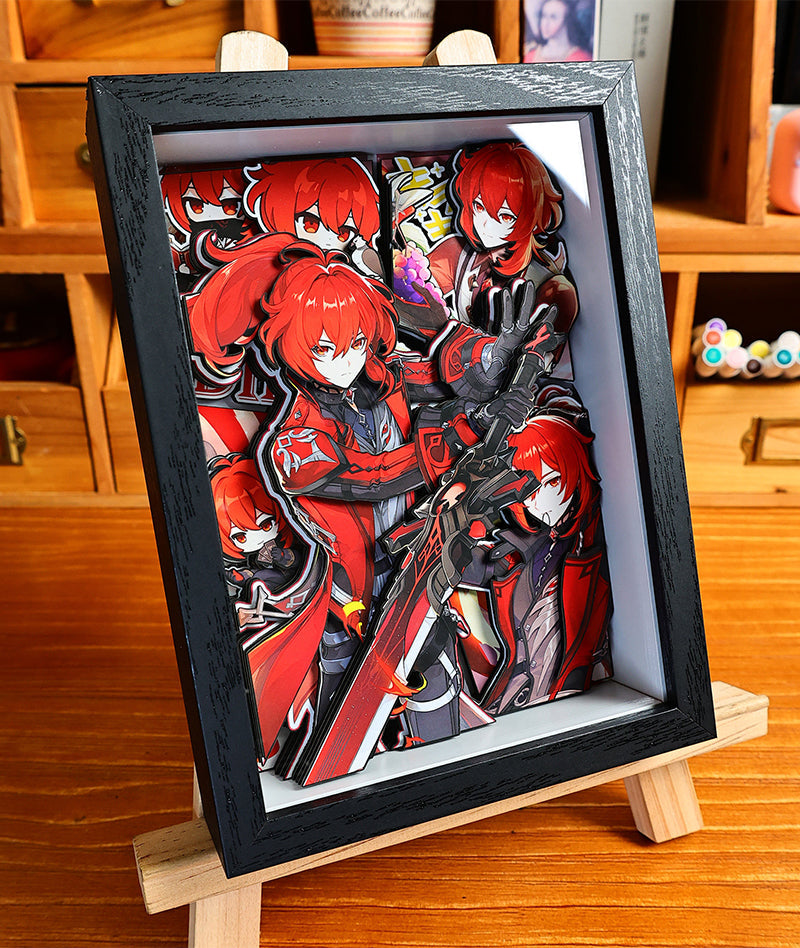 Genshin Impact 3D Shadow Box Art Painting Desk Decor | Columbina & Citlali