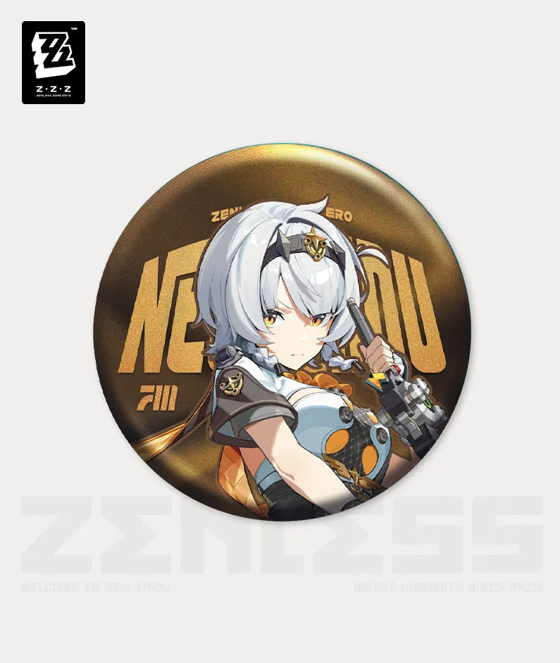 [Official Merchandise] Zenless Zone Zero Unknown Faction Jane Doe & Soldier O Anby Tinplate Badge