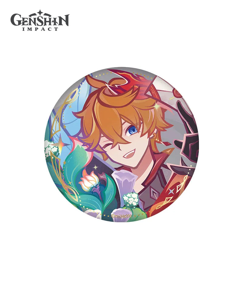 [Official Merch] Genshin Fragrant Listening Time Character Badge & Acrylic Block
