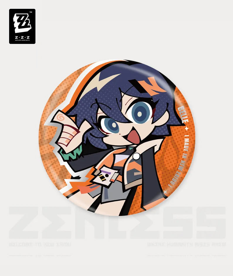 [Official Merchandise] Zenless Zone Zero New Eridu Series Belle & Wise Chibi Tinplate Badge