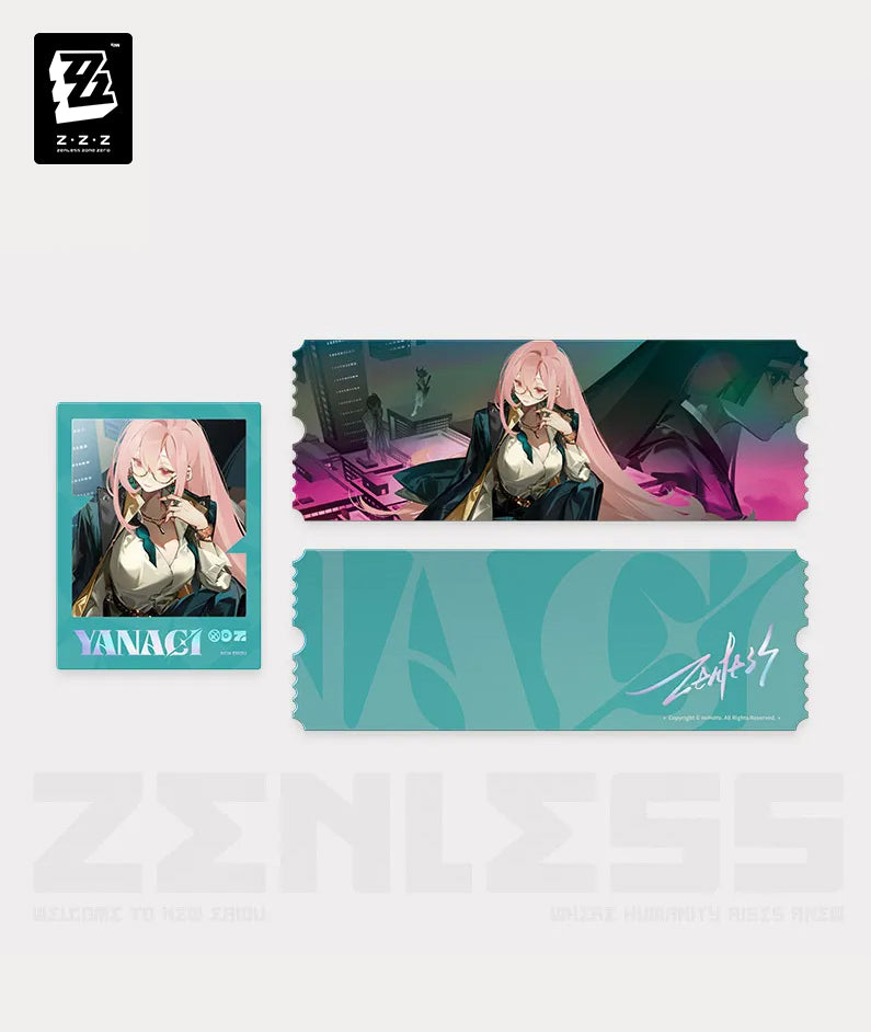 Zenless Zone Zero Tsukishiro Yanagi Agent Story Badge / Acrylic Stand / Ticket Set