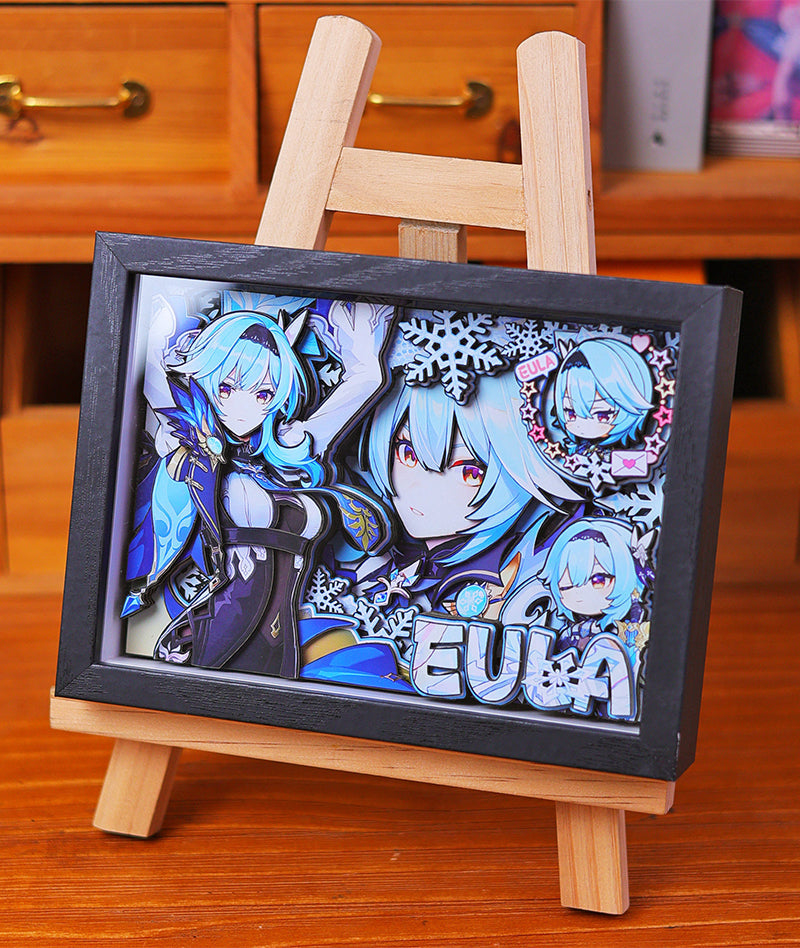 Genshin Impact 3D Shadow Box Art Painting Desk Decor | Columbina & Citlali