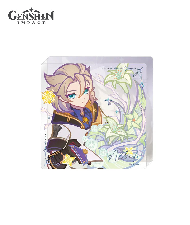 [Official Merch] Genshin Fragrant Listening Time Character Badge & Acrylic Block