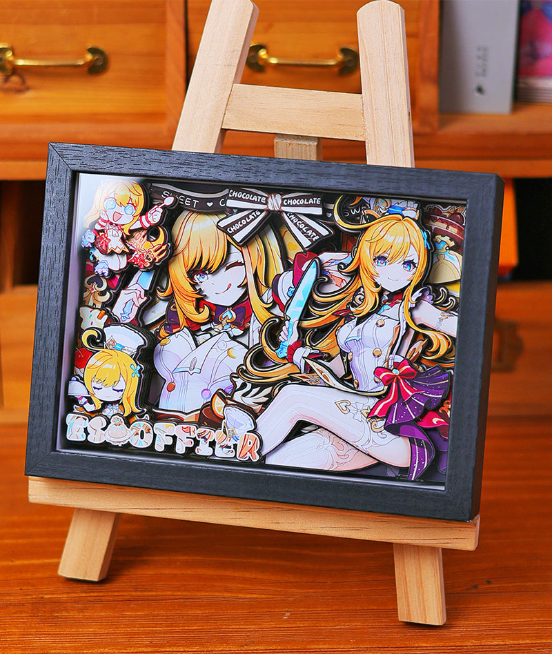 Genshin Impact 3D Shadow Box Art Painting Desk Decor | Columbina & Citlali
