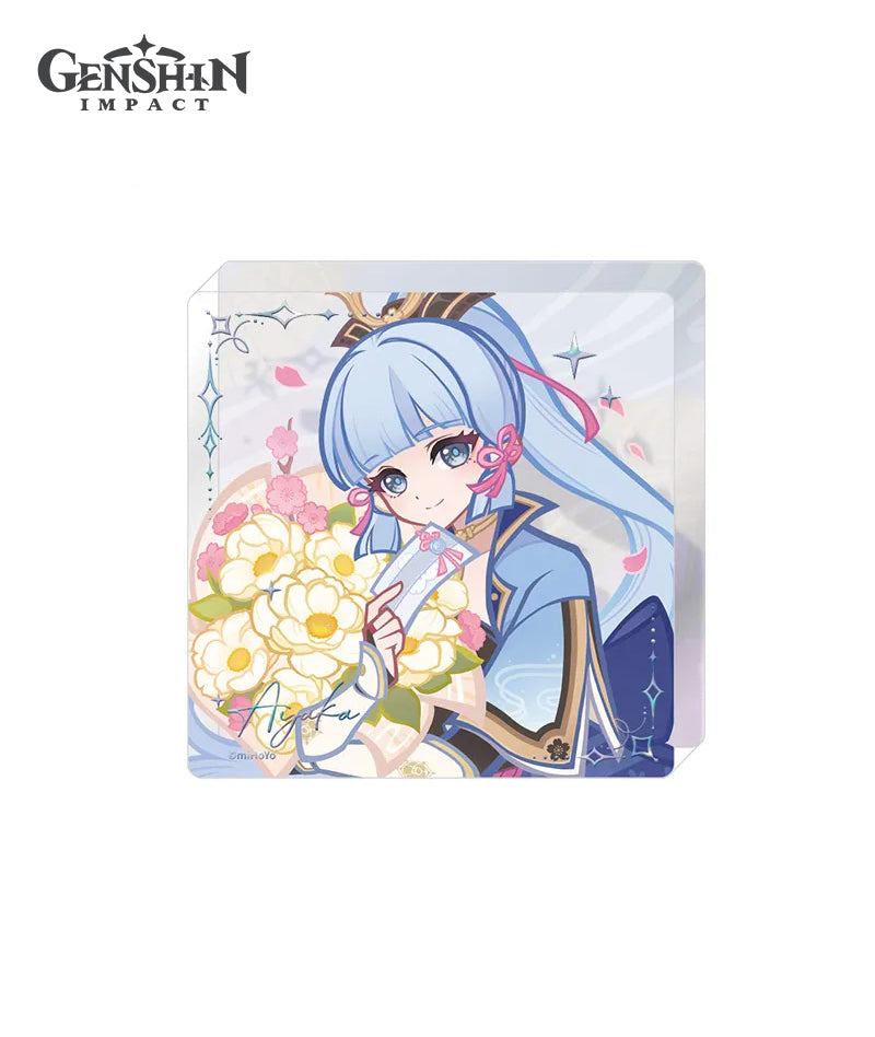 [Official Merch] Genshin Fragrant Listening Time Character Badge & Acrylic Block