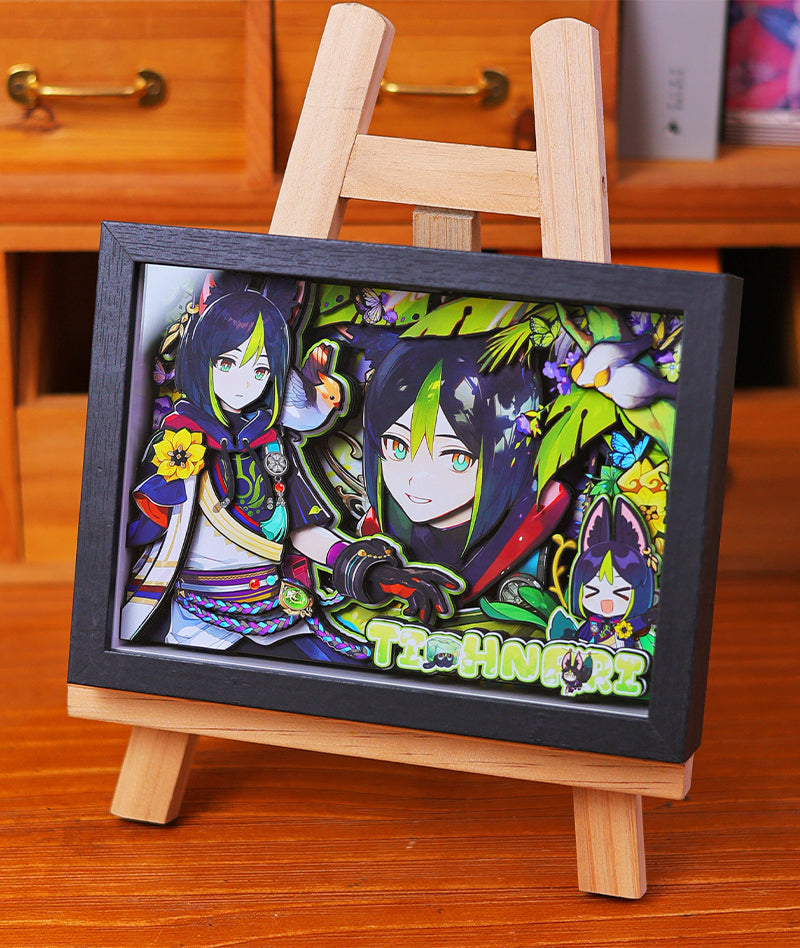 Genshin Impact 3D Shadow Box Art Painting Desk Decor | Columbina & Citlali