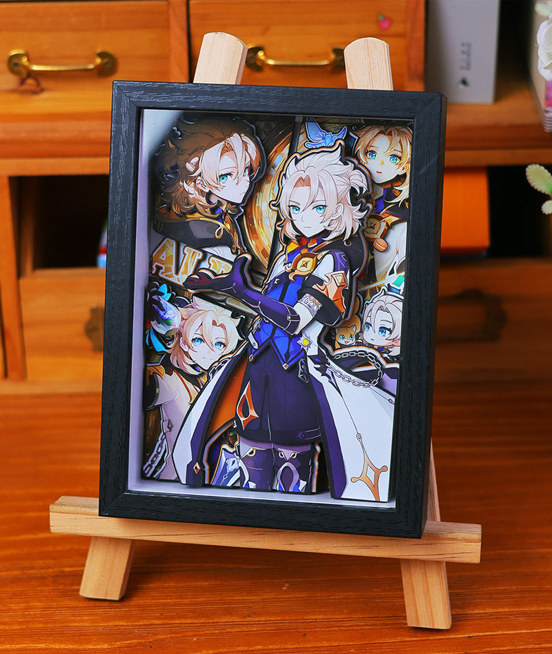 Genshin Impact 3D Shadow Box Art Painting Desk Decor | Columbina & Citlali