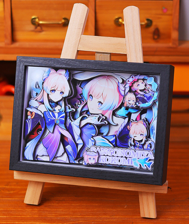 Genshin Impact 3D Shadow Box Art Painting Desk Decor | Columbina & Citlali