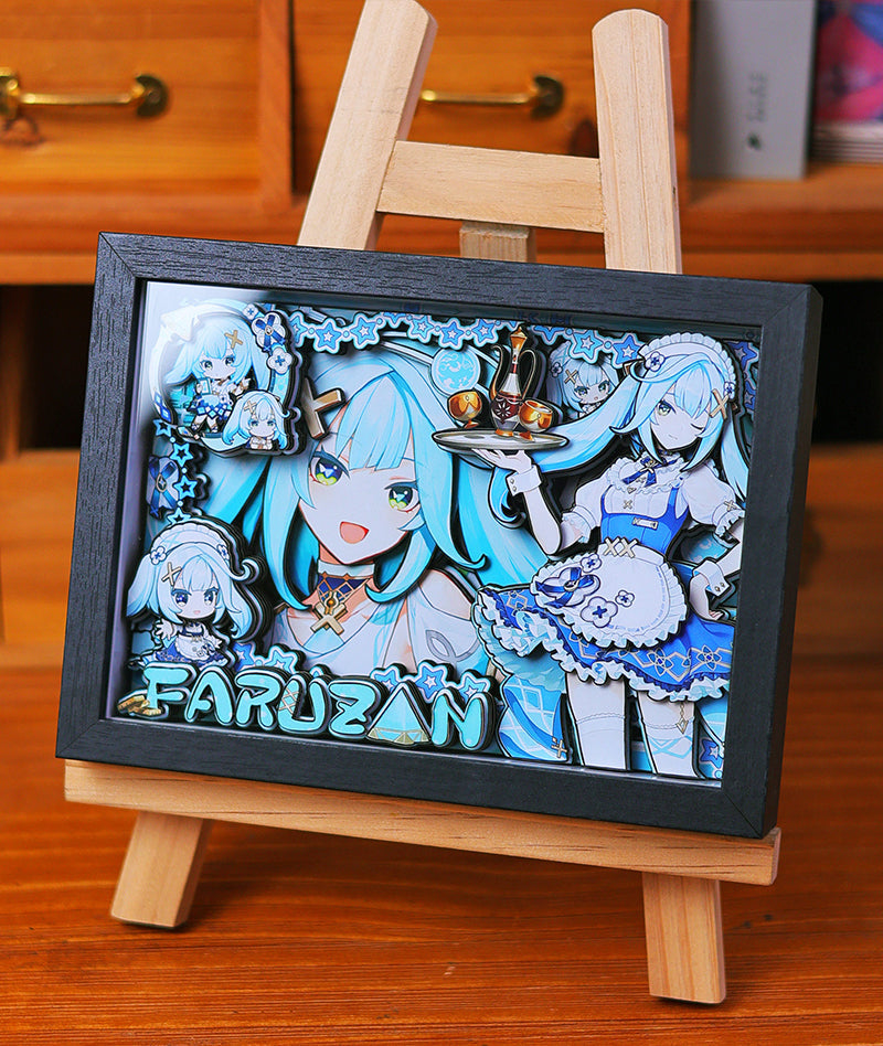 Genshin Impact 3D Shadow Box Art Painting Desk Decor | Columbina & Citlali