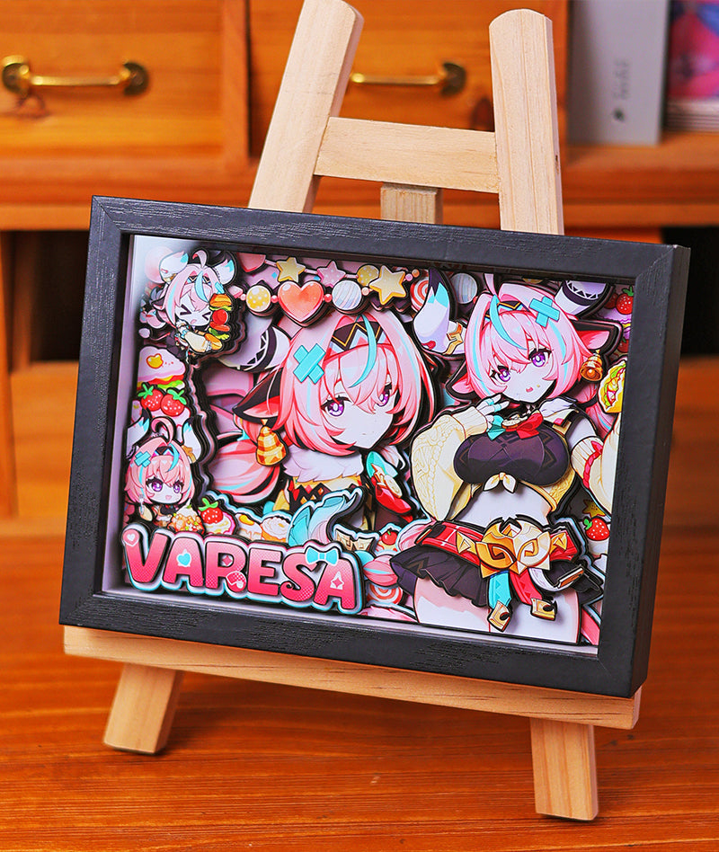 Genshin Impact 3D Shadow Box Art Painting Desk Decor | Columbina & Citlali